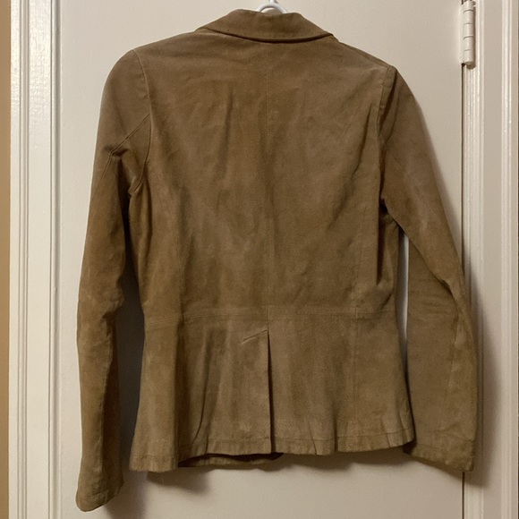 Tan leather blazer jacket bought in Paris size Small - Picture 8 of 8